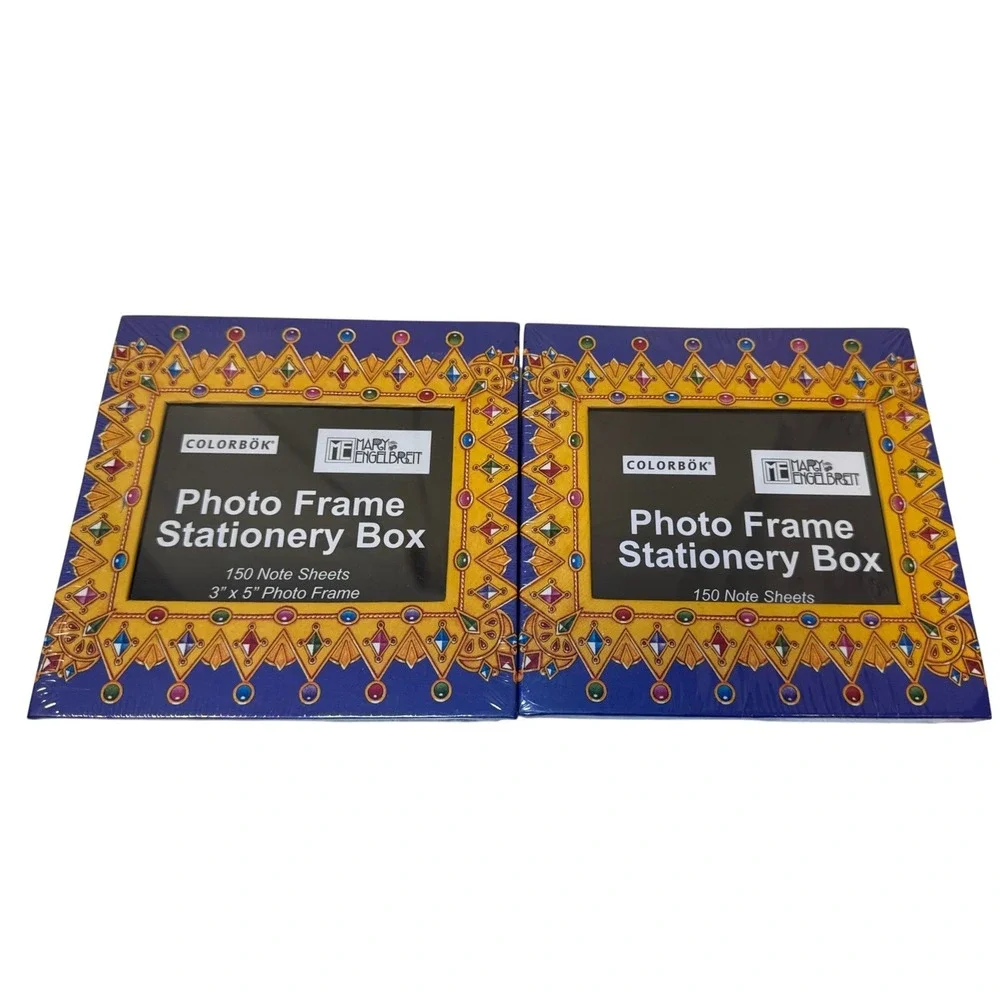 New Mary Engelbreit Colorbok Photo‎ Frame Stationery Box 150 Sheets 3x5 Set of 2